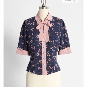 Collectif Eleanor Moonflower Star Print Blouse